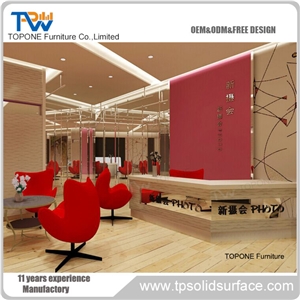 New Design Acrylic Solid Surface Reception Counter