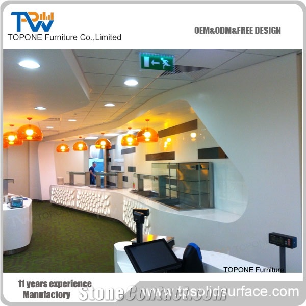 New Design Acrylic Solid Surface Reception Counter
