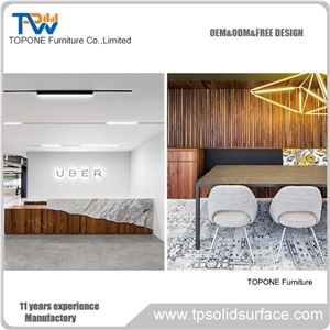 Pure White High End Reception Counter Call Center