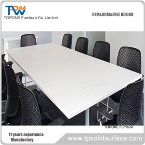 Quartz Stone Meeting Table with Durable Stainless Steel Base