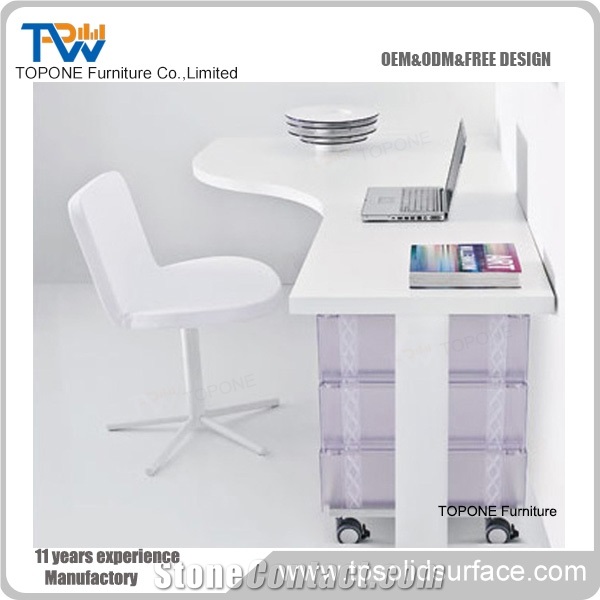 Tall People Glass Computer Table Custom Size for Sale