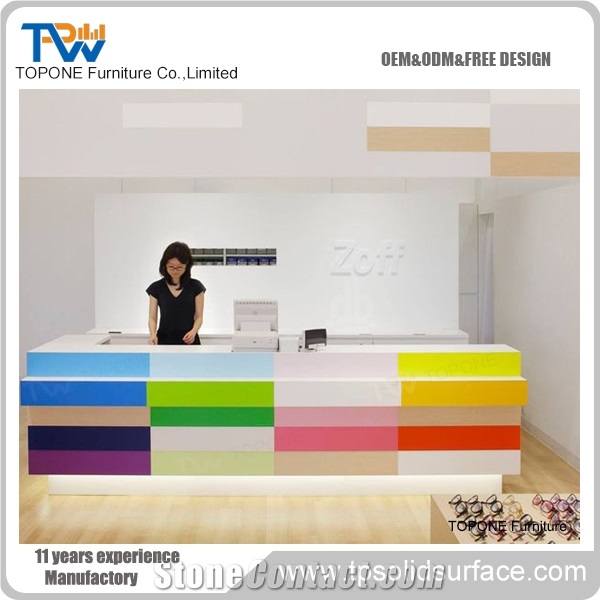 White Color Reception Desk Reception Counter Furniture