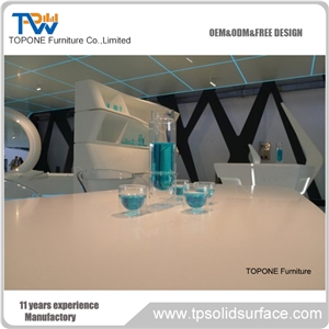 White Salon Led Light Reception Desk