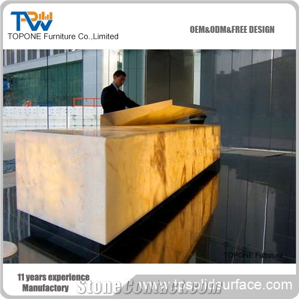 Wooden Solid Surface Reception Desk Front Desk Designs