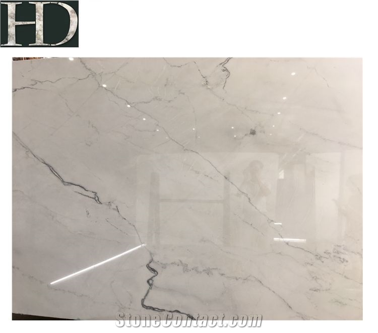 Italian Lincoln White Marble Polished Slabs for Wall and Floor