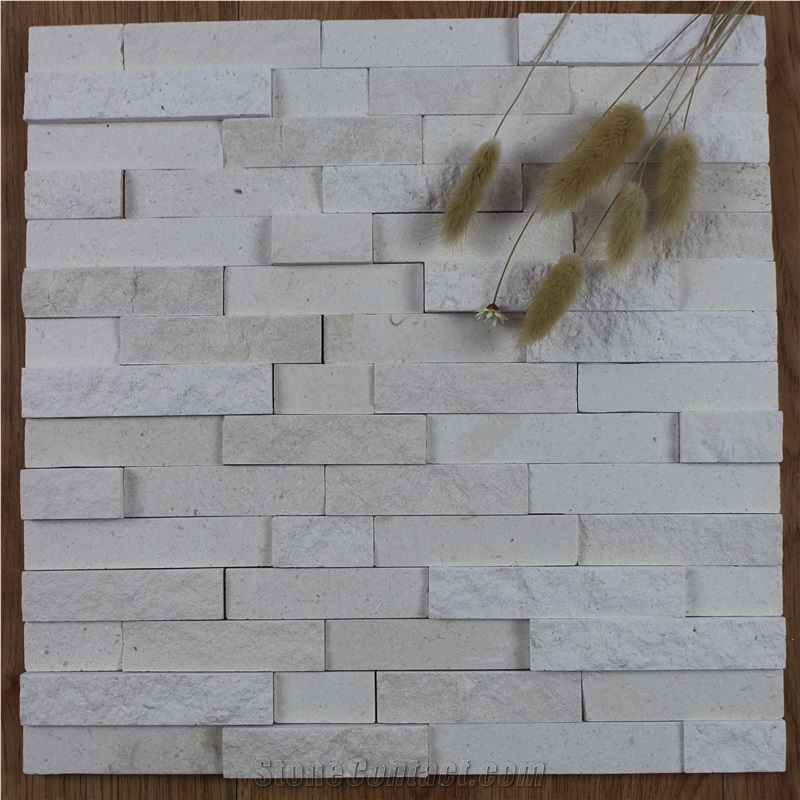 Limestone Split and Honed Mosaic Tile