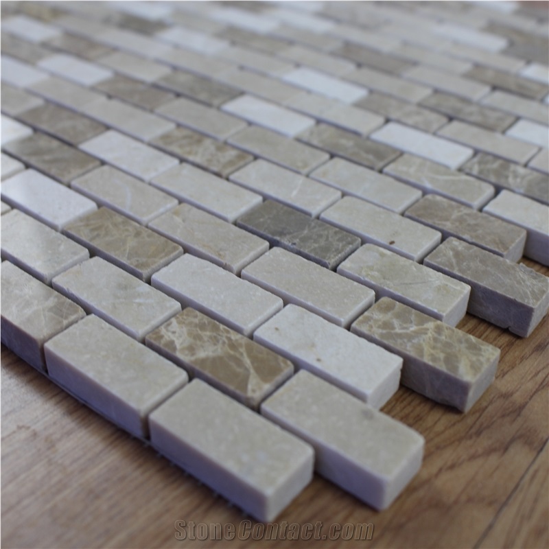 Mixed Color Low Price Indoor Mosaic Tiles Marble Mini Brick