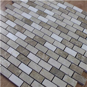 Mixed Color Low Price Indoor Mosaic Tiles Marble Mini Brick