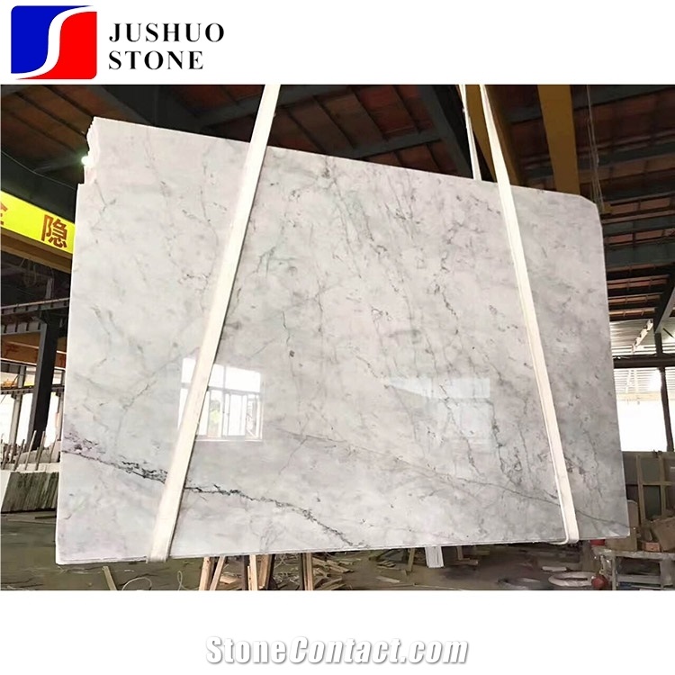 Bianco Carrara Unito a Grade Marble Slab for Floor Wall Covering Tiles