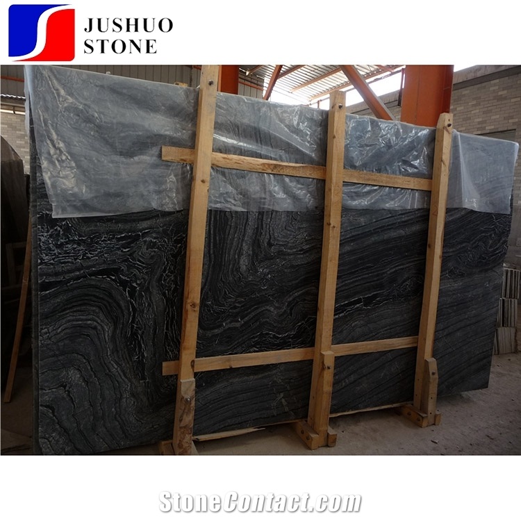 China Black Kenya Marble/Silver Wave Slabs/Wooden Pattern Tiles Stone