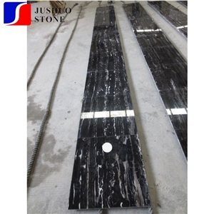 China Cheap Price Black Polished Silver Dragon Marble Tiles Material