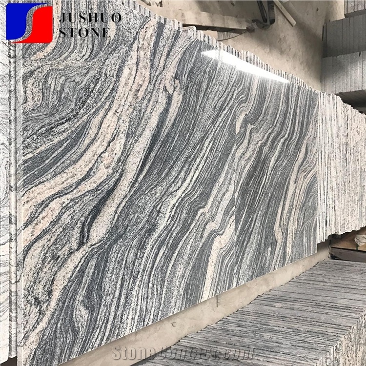 China Juparana Black Wood Grain Dark Grey Wooden Veined Granite Tiles