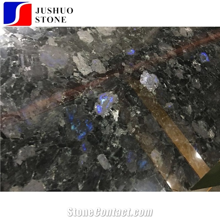 Galactic Blue Granite Tiles Slabs, Volga Blue Ukraine Quarry for Tops