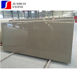 Light Brown Solid Surface Quartz Slabs with Factory Price Wholesale