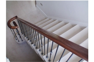 Lymra White Limestone Staircase for Indoor,Interior Building Stone Risers