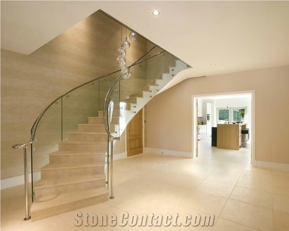 Portugal Beige Limestone Villia Floor Stepping,Moca Cream Coral Stone Staircase Risers Thresh