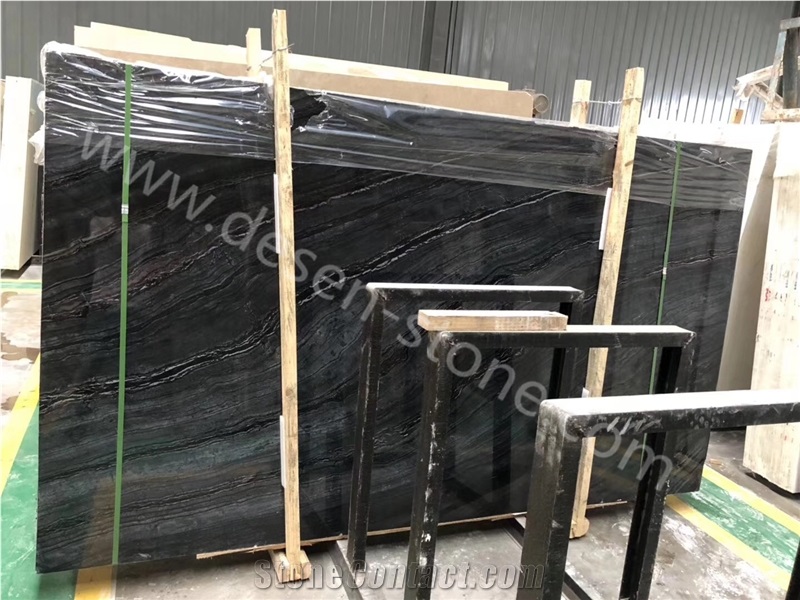 Black Marble Ancient Wood Zebra Marble Stone Slabs&Tiles Book-Matching