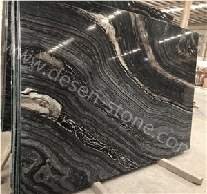 Black Marble Ancient Wood Zebra Marble Stone Slabs&Tiles for Countertops