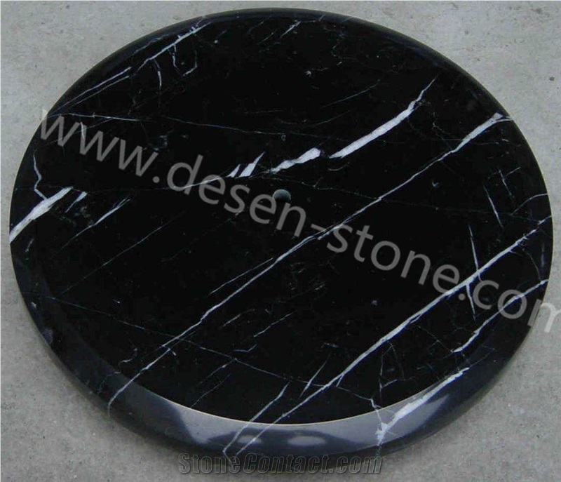 China Black Marquina Marble Stone Bathroom Sinks/Wash Basins/Bowls