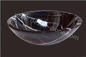 China Black Marquina Marble Stone Bathroom Sinks/Wash Basins/Bowls