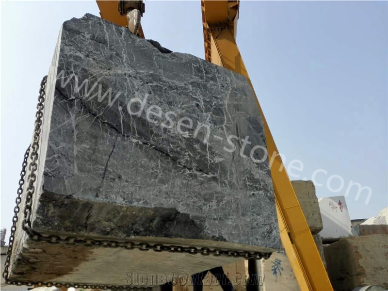 China Nero Black Marquina/Oruental Black Marble Big Stone Blocks