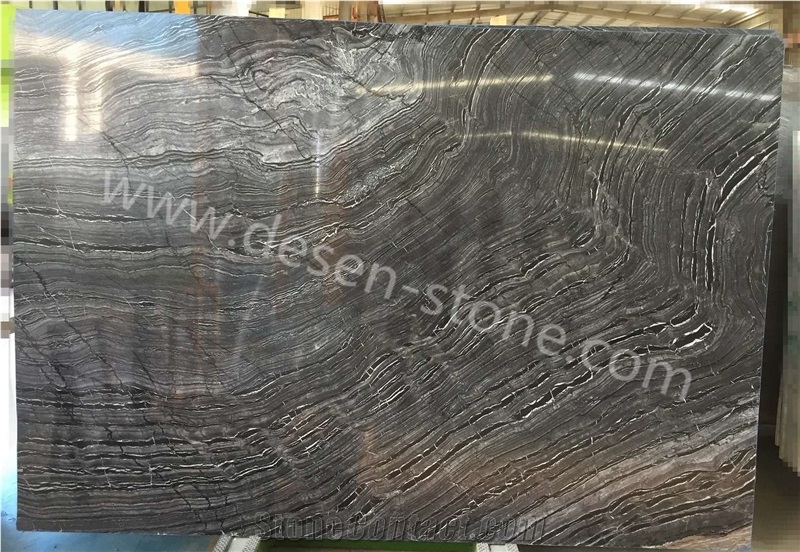 China Silver Waves/Black Forest Marble Stone Slabs
