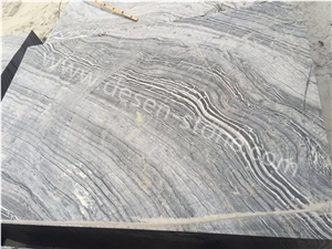 China Silver Waves Brown/Zebra Black Wooden Marble Big Stone Blocks