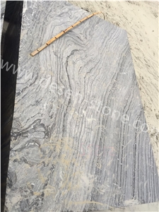 China Silver Waves Brown/Zebra Black Wooden Marble Big Stone Blocks