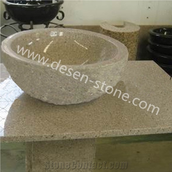 G682 Granite Stone Kitchen/Bathroom Round Sinks/Wash Basins/Wash Bowls