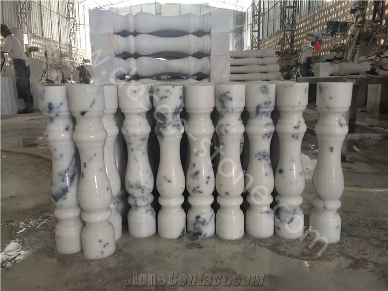 Guangxi White Marble Stone Staircase Rails/Handrails/Railings/Baluster