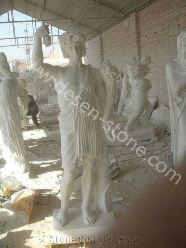Handcarved Garden White Marble Stone Western Human Sculptures&Statues