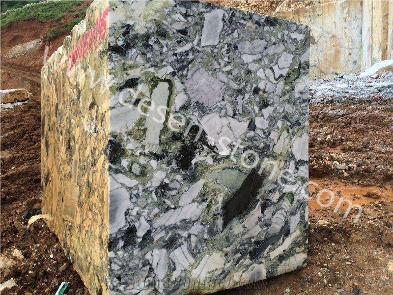 Ice Jade Green/Ice Connect/White Beauty/Wasabi Marble Big Stone Blocks