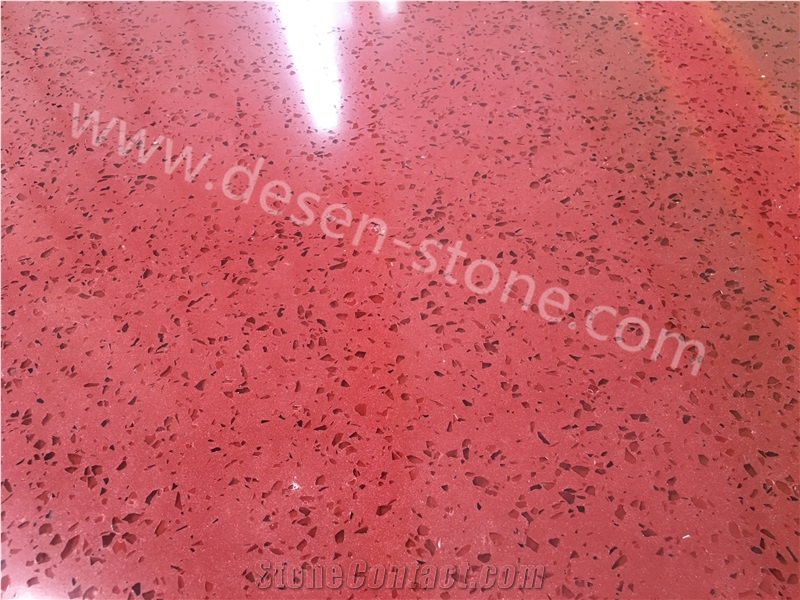 Rose Red Quartz Stone/Artificial Quartz Stone Slabs&Tiles