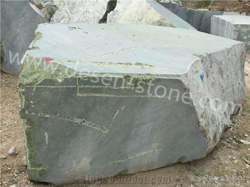 Verde Ming Green/Dandong Green/Silk Green Marble Big Stone Blocks