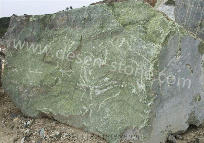 Verde Ming Green/Dandong Green/Silk Green Marble Big Stone Blocks