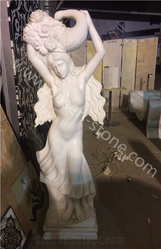 White Marble Stone Carving Sexy Lady/Woman Human Sculptures&Statues