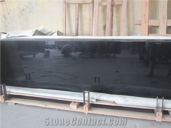 China Shanxi Black Full Bullnose Edge Granite Stone Kitchen Countertop
