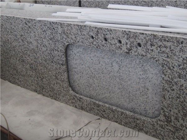 Chinese Tiger Skin White Granite Stone Double Eased Custom Vanity Tops