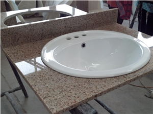 G682 Golden Sand Yellow Granite Bathroom Countertops,Vanity Tops