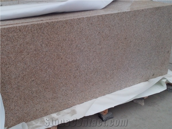 G682 Golden Sand Yellow Granite Prefab Stone Countertops 3cm Thickness