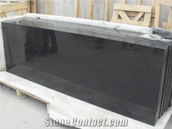 India Black Pearl Granite Eased Polished Bath Countertop