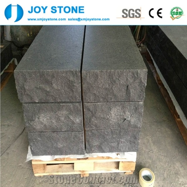 China Black Granite G684 Fuding Hei Basalt Cast Stone Flamed Stairs