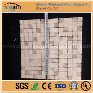 18mmx18mm Honed Square Brown and Beige Mix Marble Mosaic Tiles