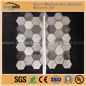 Chips 47mmx8mm Multi Surface Hexagon Mix Marble Mosaic Tiles