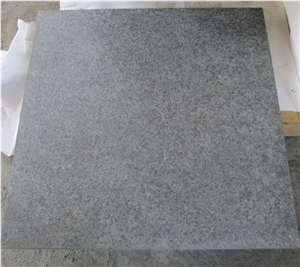 Flamed G684 Black Basalt Flooring Tiles Black Granite Floor