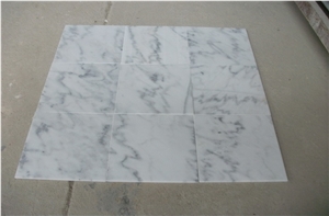 Guangxi White Black Lines Marble Thin Tiles White Marble Floor