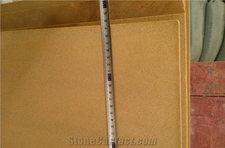 Honed Small Yellow Sandstone Floor Covering Tiles