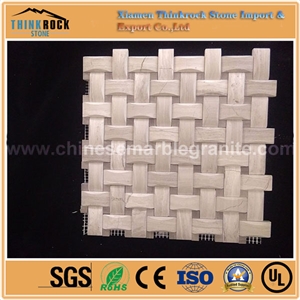 Rectangle Chips Honed Beige Mosaic Wall Tiles 50mmx25mmx13mm