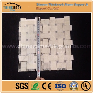 Seamless Stitching White and Grey Marble Mosaic Floor Tiles