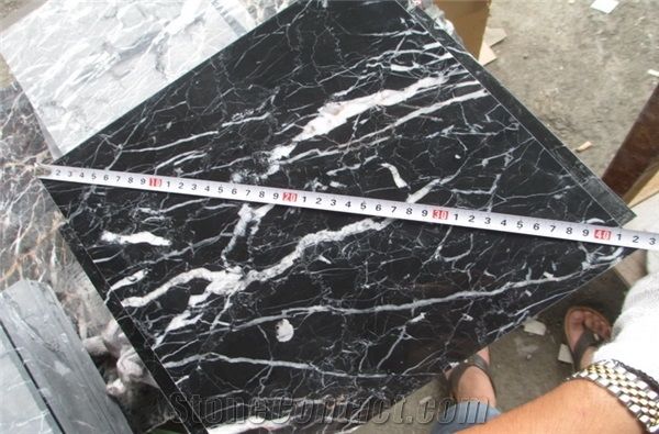 Spain Nero Marquina Marble Black Marble Slabs & Flooring Tiles